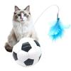Игрушка-дразнилка для кошек с перьями, мячик-неваляшка, автоматическая дразнилка с перьями, удочка для котят, комнатная кормушка, развлечения для питомцев