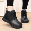 Кожаные женские осенне-зимние новые теплые короткие ботинки на флисовой подкладке на плоской подошве, женские короткие ботинки в британском стиле в стиле ретро