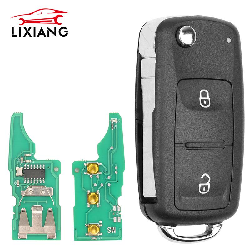 LIXIANG 2/3 Buttons Remote Car Key 434MHz ID48 Chip For VW Volkswagen GOLF PASSAT Tiguan Polo Jetta Beetle 5K0837202AD
