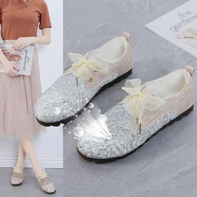 2025 лето новые туфли рыбака шнуровка дышащая сетка нескользящая мягкая подошва туфли Дуду круглый носок мелкий вырез повседневные женские туфли