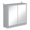 Wall Mounted Mirror Cabinet with Storage Shelf Bathroom Cupboard Double Door Grey