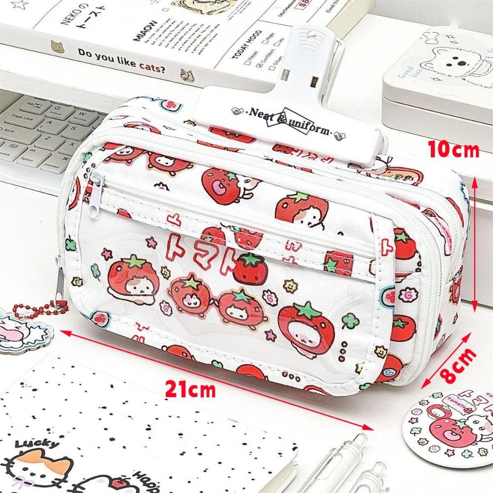 Multilayer Pencil Case Flip Design Stationery Storing Bag Durable Stationery Organizer Gift