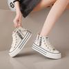 CRLAYDK 2024 Fall Women's Canvas Platform Shoes Classic High Top Zipper Tennis Fashion Casual Slip On Sneakers for Walking