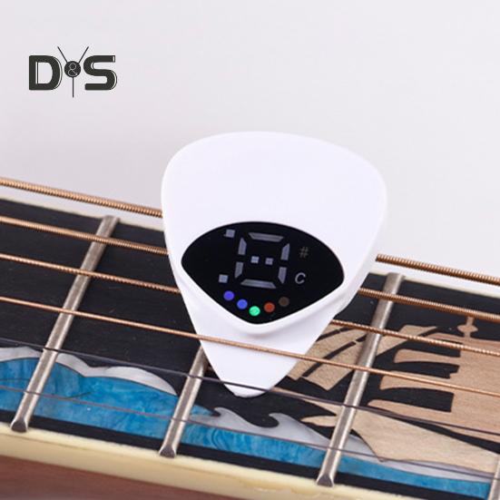 2 In 1 Guitar Tuner And Guitar Pick Digital Guitar Pick with LED Screen Display Guitar Pick Plectrum with 12 Equal Temperaments Musical Note