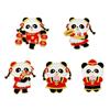 Zinc Alloy Enamel Dropping Brooch, Cute Cartoon Lucky Panda Snake Pattern 2025 Year of the Snake, New Year Festival Decorative Lapel Pin Badge