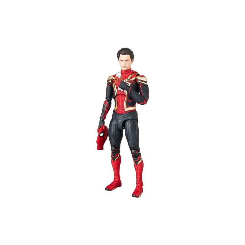 Medicom Toy MAFEX №245 Человек-Паук в Интегрированном Костюме - Высота около 150 мм, без масштаба, предварительно окрашенная экшн-фигурка.