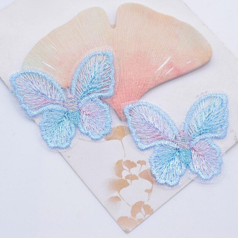12 шт. 50*40 мм Мираж, вышитая сетка, аппликации в виде бабочек для одежды, шляпа, нашивки для шитья, головные уборы «сделай сам», заколки для волос, аксессуары с бантом
