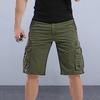 Мужские шорты карго средней посадки, застежка на пуговицу и молнию, повседневные шорты с множеством карманов, однотонные спортивные шорты для пеших прогулок