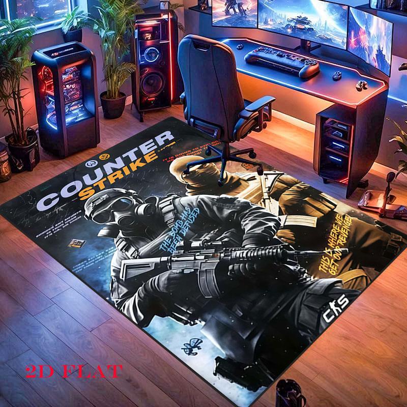 Постер Counter-Strike 2 Ковер для гостиной, спальни, дома, украшение для дивана, нескользящий коврик для детских игр