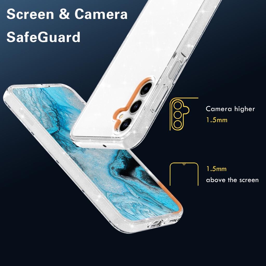 For Samsung Galaxy A26 5G Case Sparkly Powder Glitter Shiny Soft TPU+Hard PC Back Cover