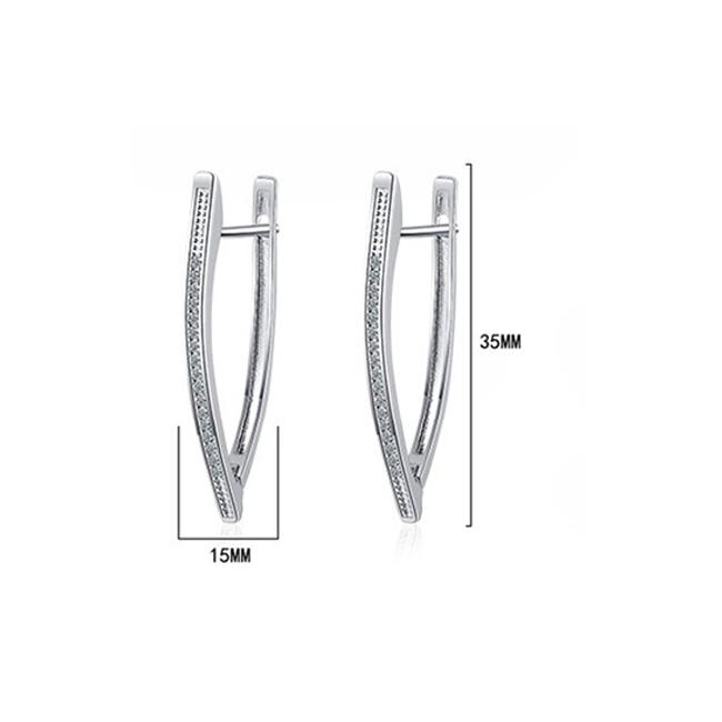 BELLA BOX V-образные модные серьги с циркониевыми бриллиантами, ювелирные изделия, подарок на свадьбу