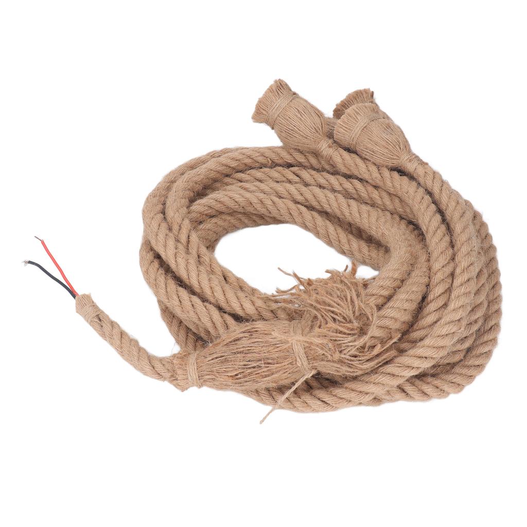 4 Heads Hemp Rope Pendant Light Fixture 6.5FT E27 E26 DIY Vintage Retro Hanging Ceiling Light for