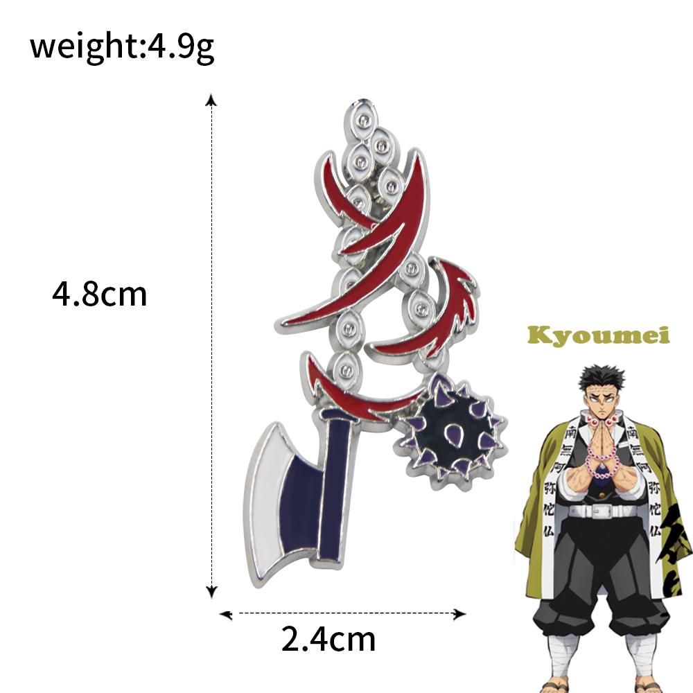 Anime Demon Slayer Pin Brooch Metal Enamel Fire Flame Butterfly Icon Blade Sword Badge Backpack Shirt Hard Lapel Pin Accessories