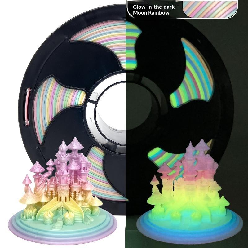 1 кг PLA-филамент Silk Rainbow 1,75 мм, блестящий, разноцветный, для 3D-принтера, с быстрым изменением цвета, +/-0,03 мм, катушка 1 кг