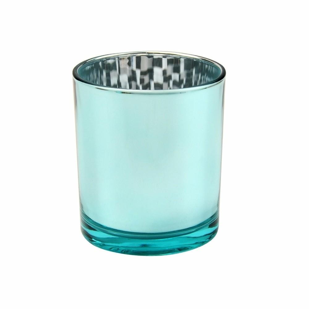 Creative Electroplated Glass Candle Cup Colorful Aroma Candle Holder Empty Aromatherapy Cup Living Room Ornament