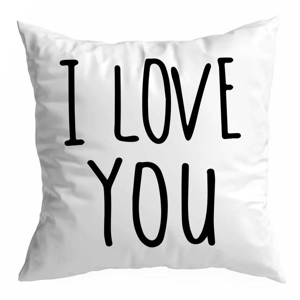 Наволочка на День святого Валентина, Бархат "персиковая кожа", Принт "сердце", Домашний текстиль, Наволочка на диванную подушку, Подушка для поясницы и спины в машину