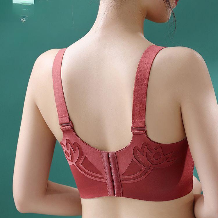 Тонкий дышащий бюстгальтер для женщин больших размеров, собранный, без косточек, с регулируемыми бретелями, с двойной поддержкой груди, пуш-ап