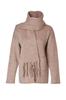 Women's Fashionable Stylish Cardigan Mink Wide Fit Soft Textured Scarf Wide Fit Coat Look Knitwear Cardigan