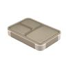 CB JAPAN Foodman Bento 600ml Gray Double Secured with DSK Box, Slim, Portable, Stand-Up, Capacity, Antibacterial, Beige, Leak-Resistant, Sealing,