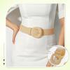 Women Woven Waist Belt Summer Beach Handwoven Rope Braided Dress Belt Fashion Skirt Coat Square Buckle Belt