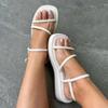 Fashion Ankle Straps Women Flats Sandals Beach Shoes for Women's Classic Buckle Rubber Ladies Sandals Solid Luxury Women Sandal 2024 New