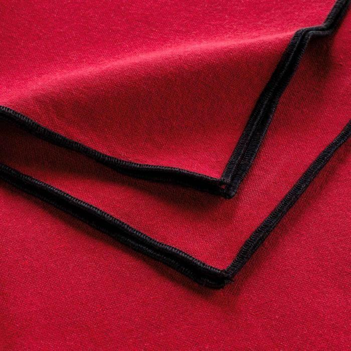 Serviettes de table - Mistralines - Lot de 3 - Coton recyclé - 40 x 40 cm - Rouge