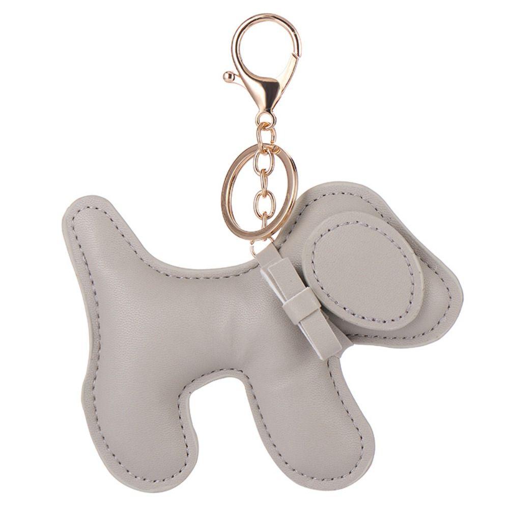 Cute Puppy Puppy Keychain PU Leather Car Key Ring Chain Cute PU Dog Keychain Bag Ornament