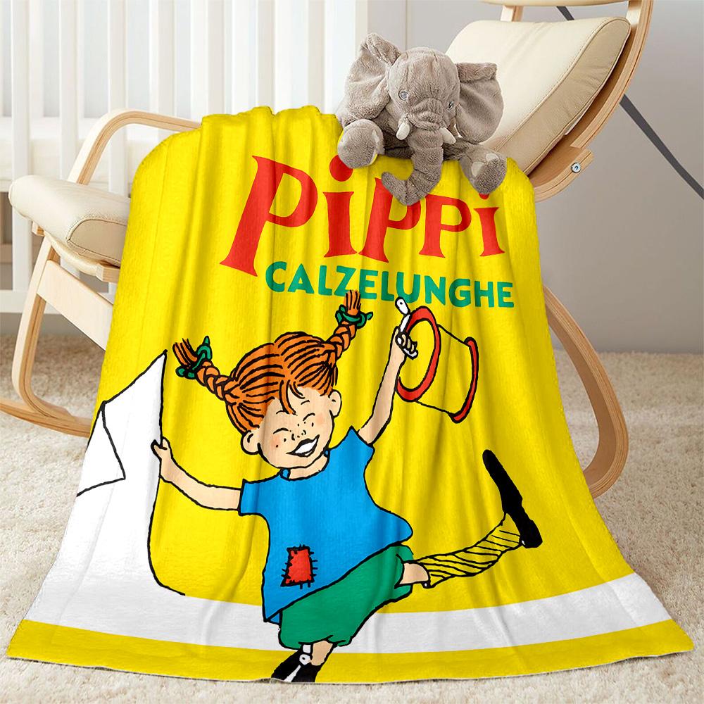 Pippi Adventure Blanket Ultra-Soft Perfect for Chair Bed Picnics Four Seasons Universal Playful Design Unique Gift for Family and Friends Camping