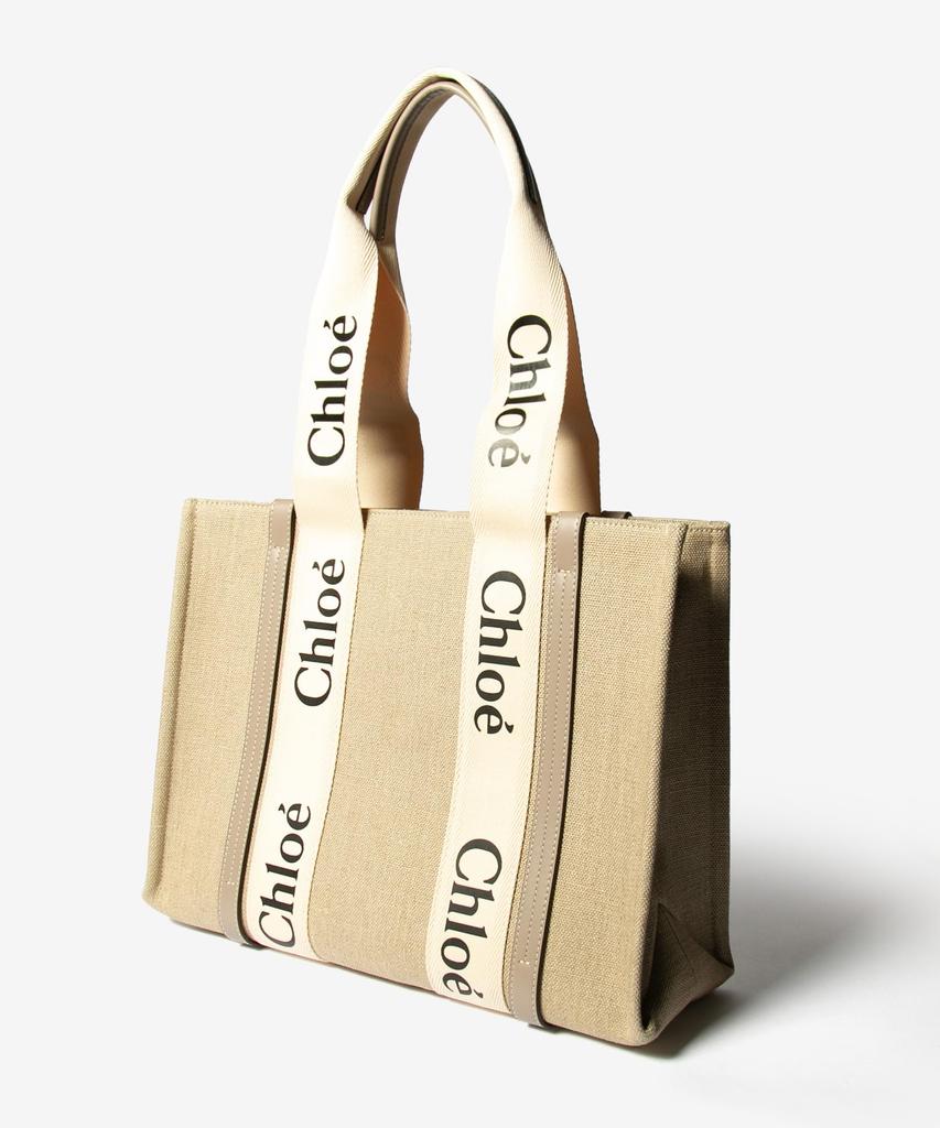 Chloe Woody Tote MUSK GREY Women's Bag, (CHC22AS383I26)