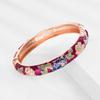 Hanfu Accessories Filigree Enamel Bangle Cheongsam accessories Hollow Out Peony Bracelet  Girls