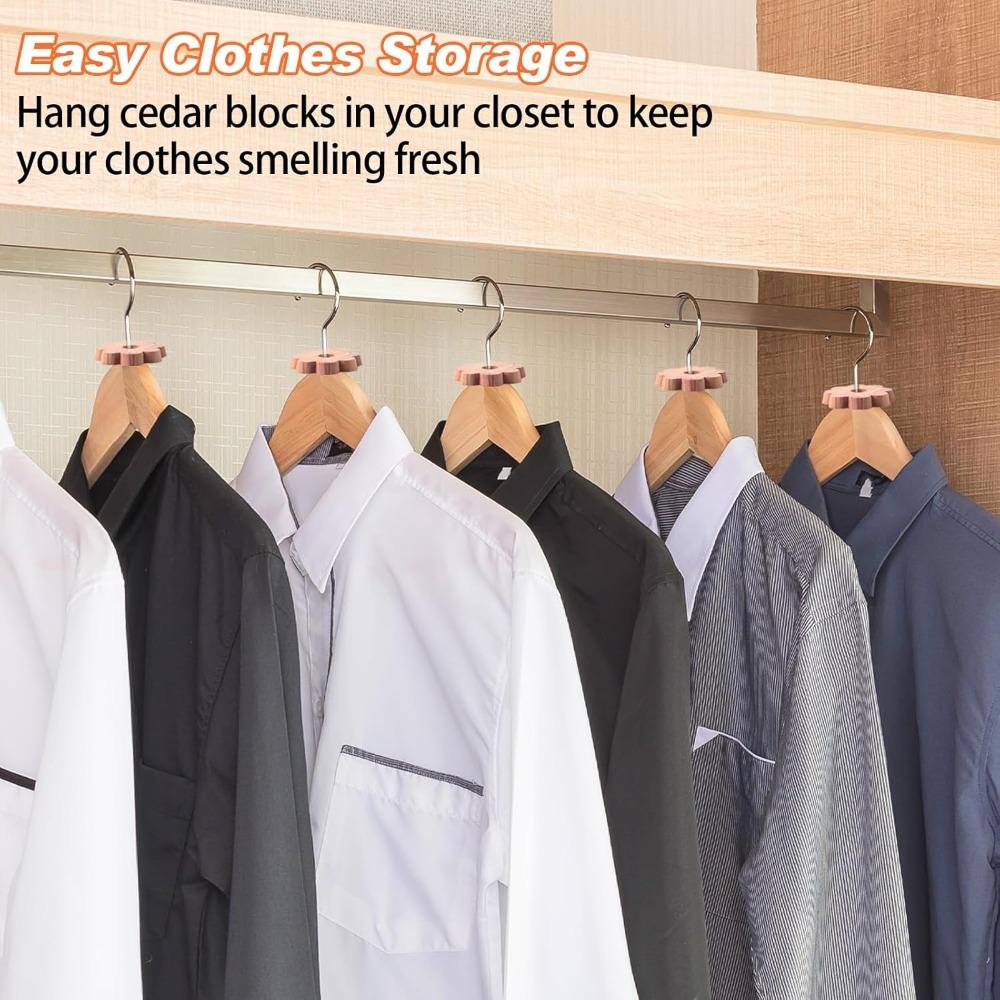 10Pcs Cedar Blocks for Clothes Storage Flower Cedar Chips for Closets and Drawers Fresh Cedar Rings to Protect Your Clothes Aromatic