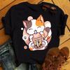 Kawaii футболка с принтом чая с молоком, женская модная футболка, повседневные топы, женские женские футболки с короткими рукавами 90-х годов, милая футболка с рисунком