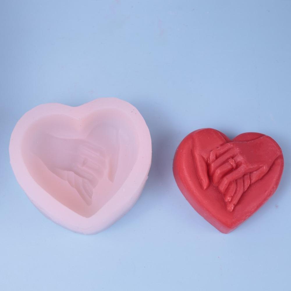 9,1*8,3*4,1 см сердце свадебные силиконовые формы белые руки в руке формы для мыла сердце формы для свечей DIY