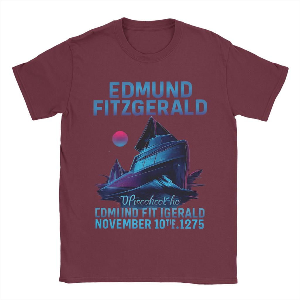 Edmund Fitzgerald T Shirt Summer Great Ship Cotton T-Shirts For Male Trending Loose Tee Shirt Short Sleeves Streetwear Tops