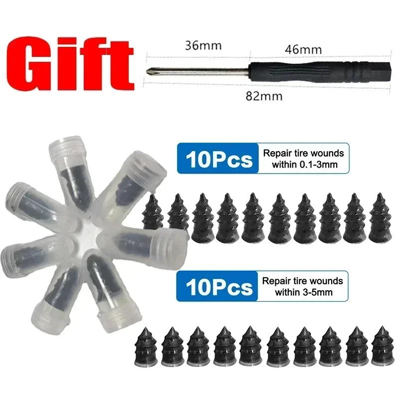 Self-Service Tire Repair Nails for Flat Tires,Rubber Tire Plugs Vacuum Puncture Repair Kit for Motorcycle Tire Repair Screws