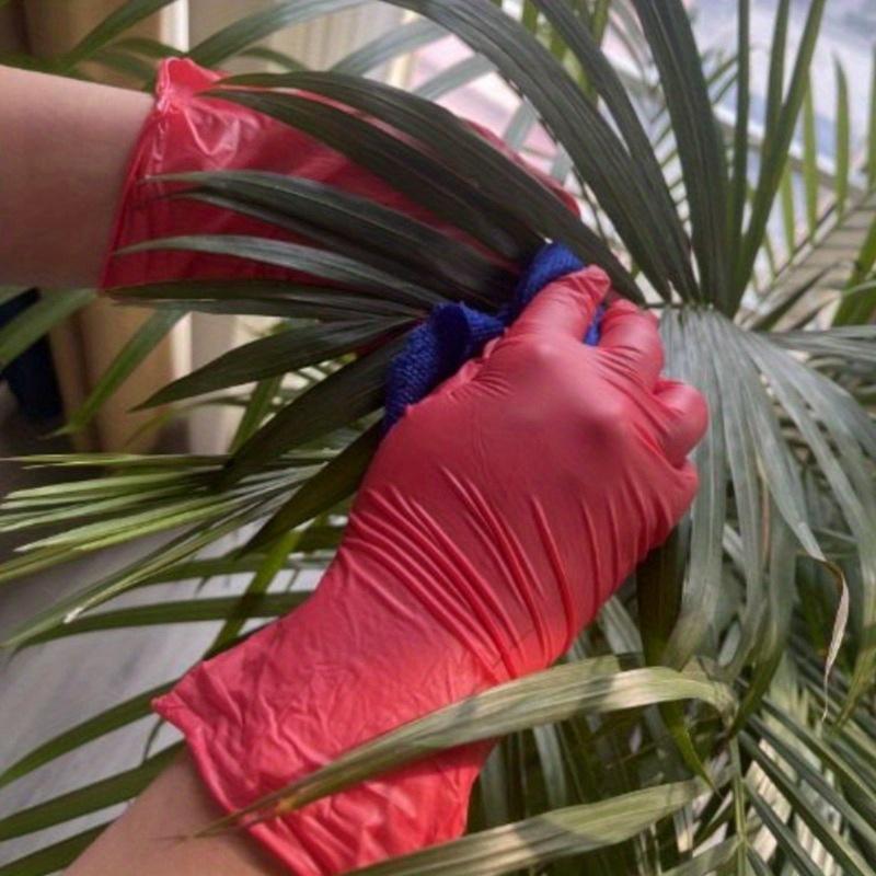 50/20 шт одноразовые красные нитриловые перчатки без латекса водонепроницаемые прочные рабочие подходят для кухни готовки еды салона красоты домашней работы