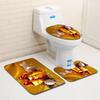 Рождественский коврик для ванной, туалетный трехпредметный набор