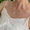 Melliv Silver Heart Mother-of-Pearl Ball Chain Necklace_mvn41