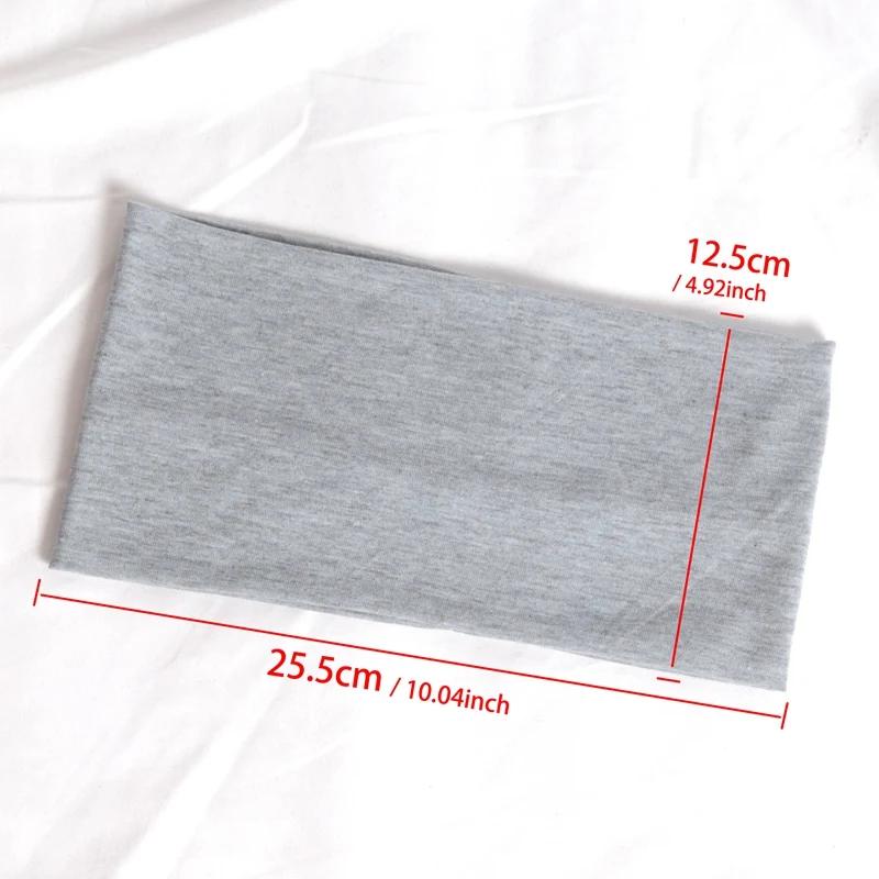 Корейская повязка на голову для бега, однотонная, широкие эластичные резинки для волос, женская, мужская, для спорта, йоги, черная, мягкая, для умывания лица, макияжа, головной убор