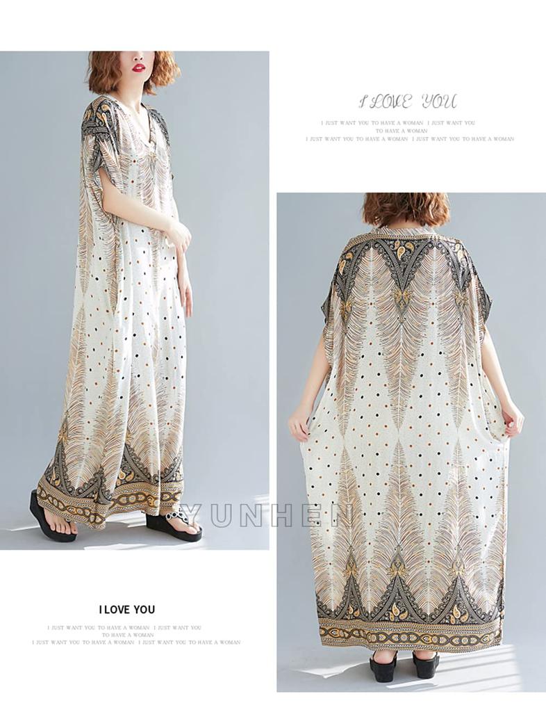 YUNHEN Макси Шорты Плюс Оверсайз Летняя Домашняя Одежда как показано в Женском Платье, Рукав, Оверсайз, Бохо, Размер, Силуэт, (Свободный размер, картинка)