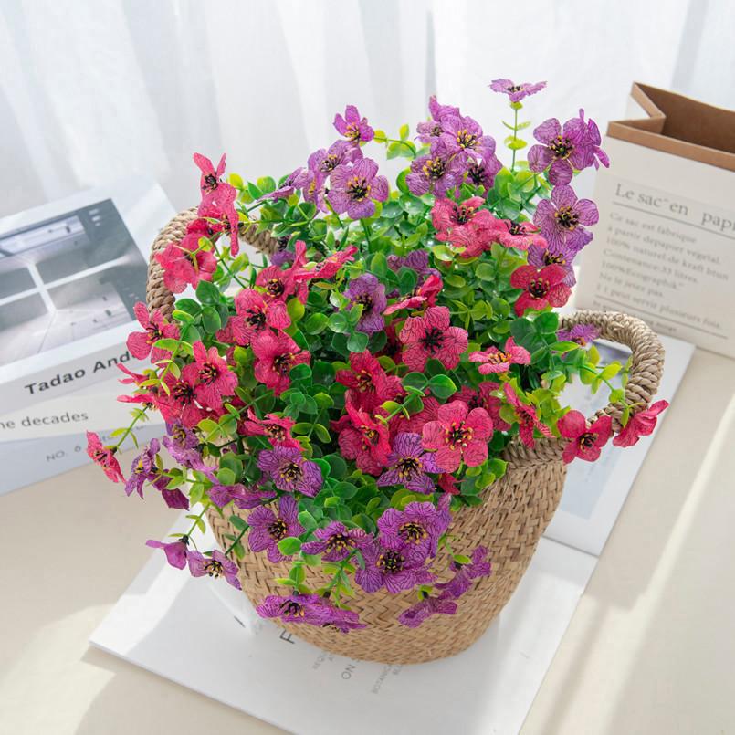 Искусственные пластиковые цветы вишни шелковые ромашки рождественские украшения ваза для дома сада вечеринки свадьбы искусственные растения эвкалипта