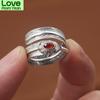 Серебряное ювелирное изделие S925 пробы, персонализированное, ручная работа, ретро, тайское серебряное открывающееся кольцо в форме пера