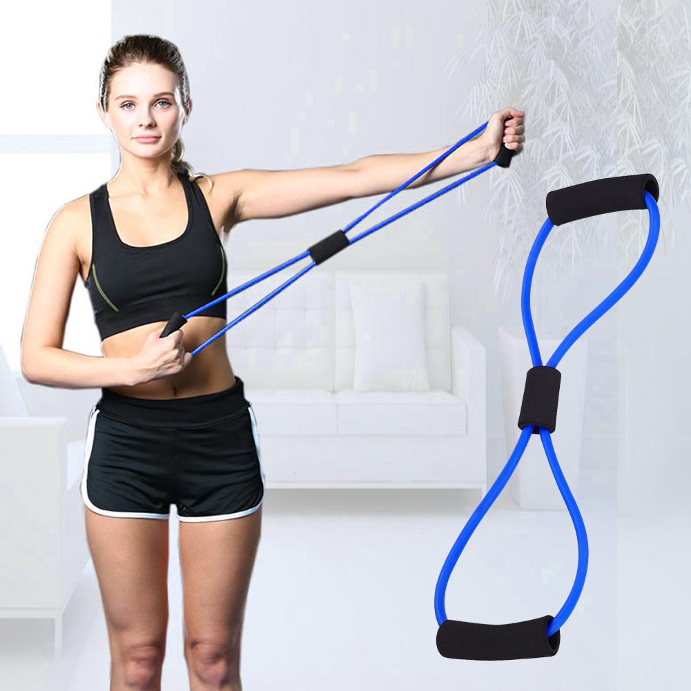 Resistance Stretch Rubber Band Training Rope Tube Workout Fitness Exercise for Yoga Gym (Blue)