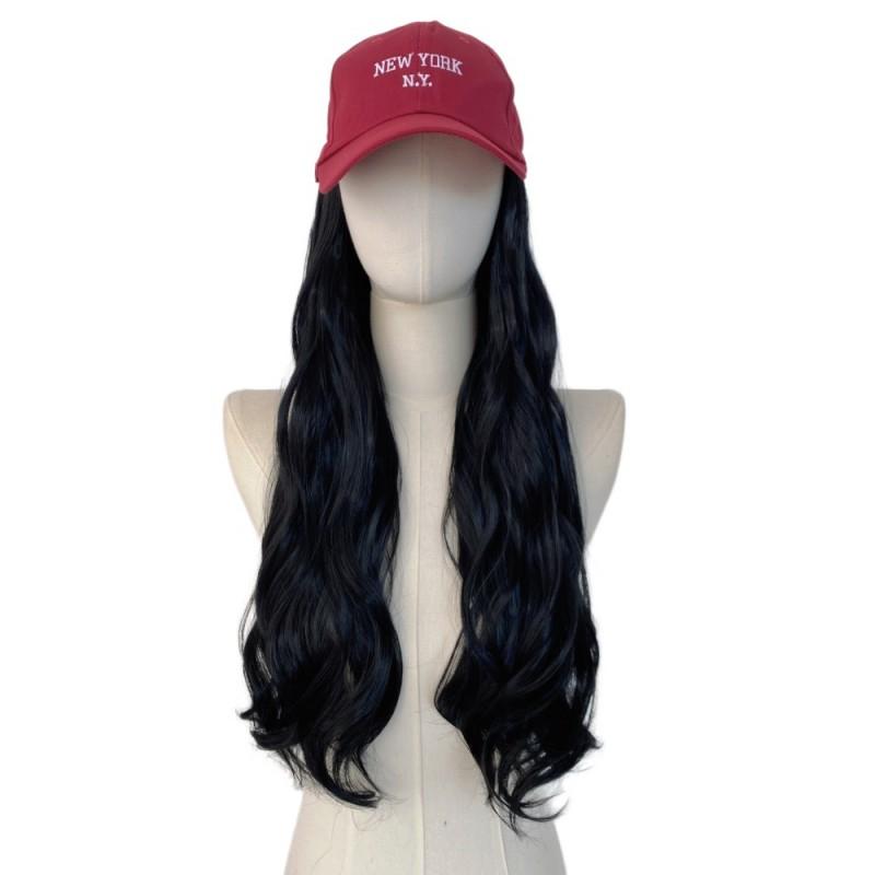 TEMU African Women Wig Baseball Cap 99J Wave Long Curly Synthetic
