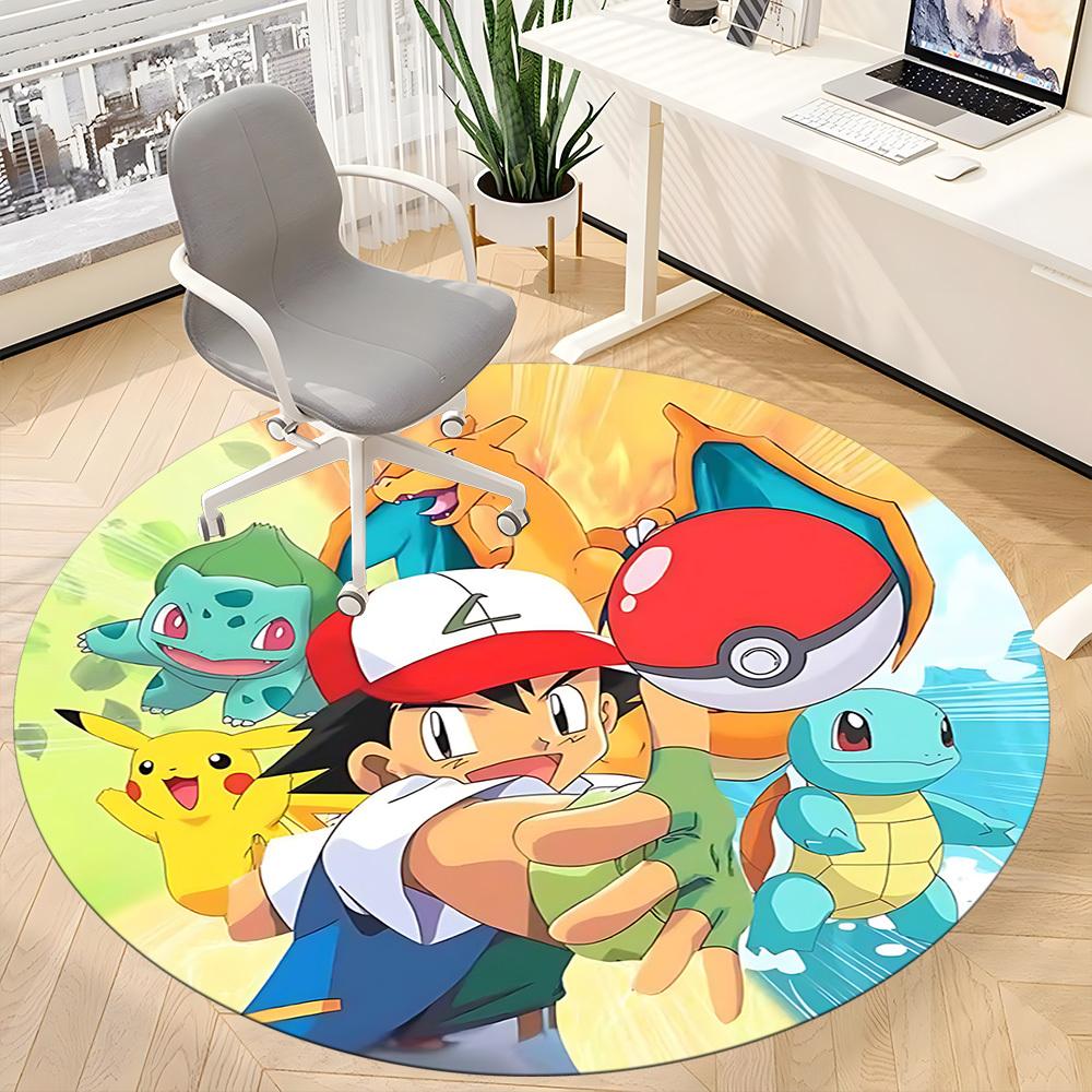 1 шт. Ковер-кресло Pokémon для офиса, ковер для помещений, нескользящий, моющийся, из полиэфирного волокна,