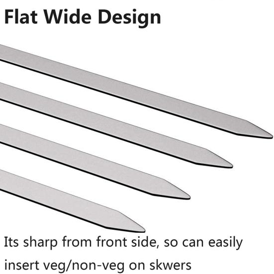 10 шт. шампуров для барбекю для гриля плоские из нержавеющей стали палочки для кебаба многоразовые палочки для гриля барбекю для мяса курицы