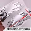 Пара наклеек с логотипом пылающего черепа для бензобака мотоцикла, 3D, левая/правая