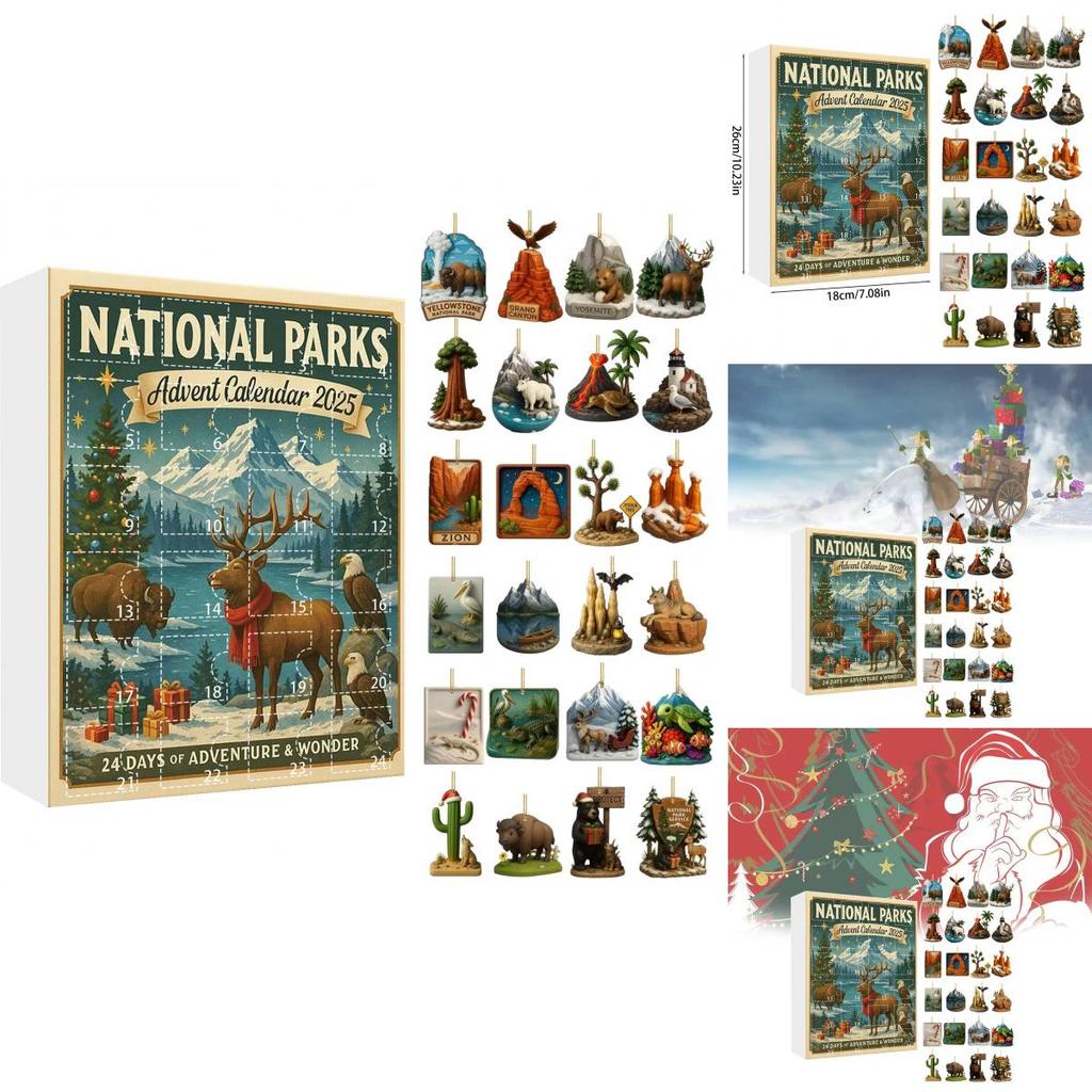 National Parks Christmas Countdown Calendar With Nature Theme For Family And Friends Celebration