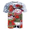 New Summer 3D Christmas Tree, Santa Claus Printed T-shirt, Snowman, Reindeer Pattern, Men's T-shirt, Children's Fun Short Sleeve Top