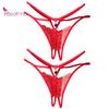 2 шт., эротические стринги для женщин, кружевное нижнее белье с открытой промежностью и открытой промежностью